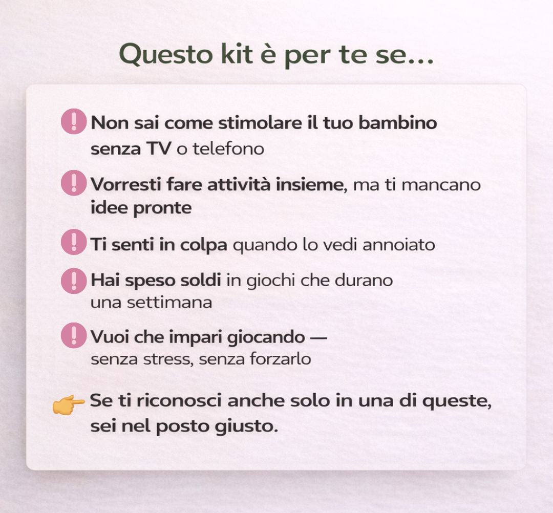 Questo kit è per te se cerchi idee per giocare insieme