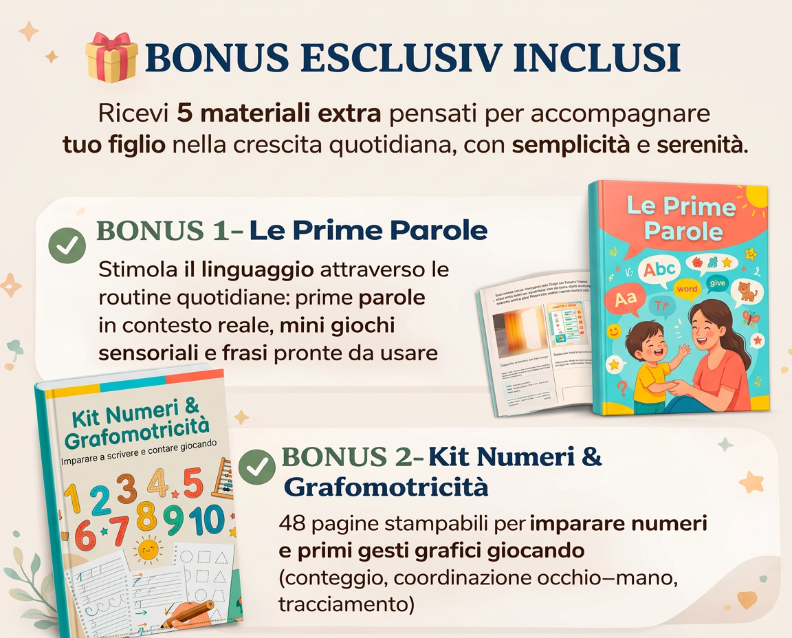 Bonus Le Prime Parole e Kit Numeri e Grafomotricità
